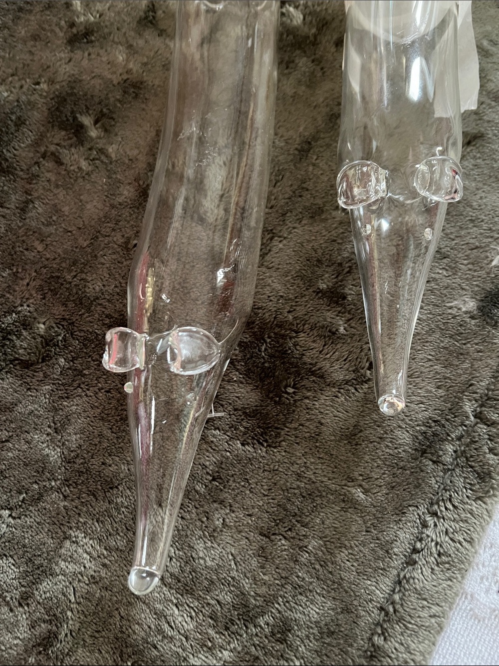 Hand Blown Glass Dachshund Oil & Vinegar Cruet Set | Wiener Dog Kitchen Decor